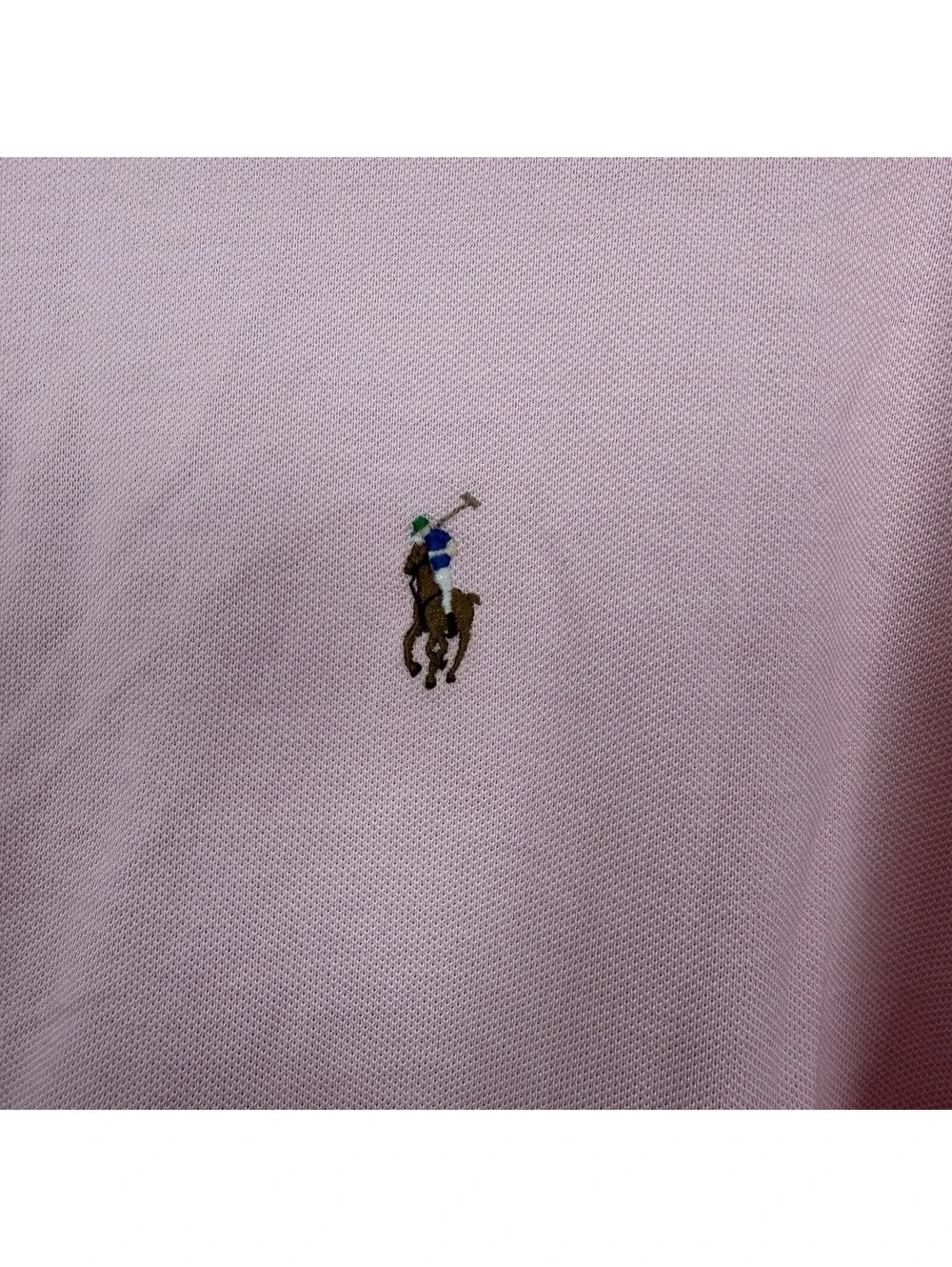 Ralph Lauren Polo Shirt Men 2XL Pink Knit Oxford Pony Casual Short Sleeve Preppy